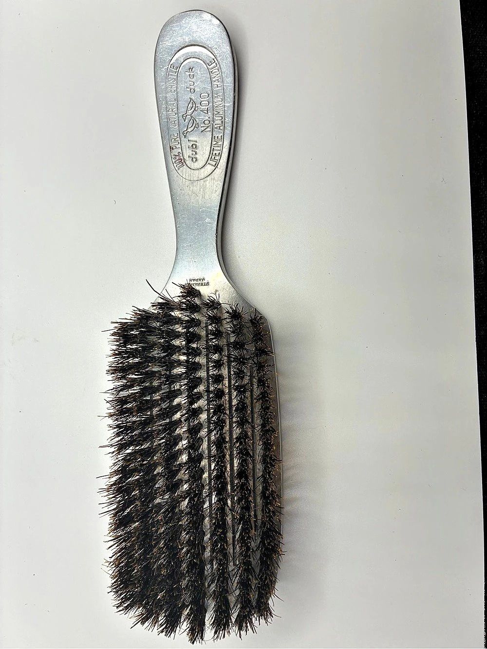 Vintage Denman Hair Brush Silver & Black